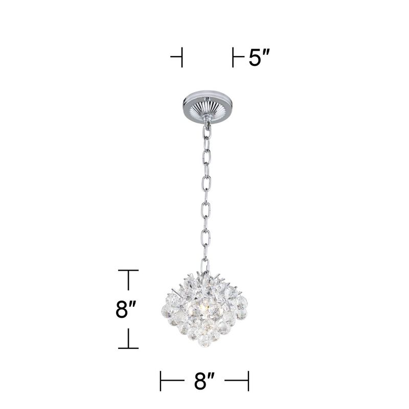 Vienna Full Spectrum Chrome Mini Swag Pendant Chandelier Crystal 4-Light Fixture for Dining Room Foyer Kitchen Island Entryway