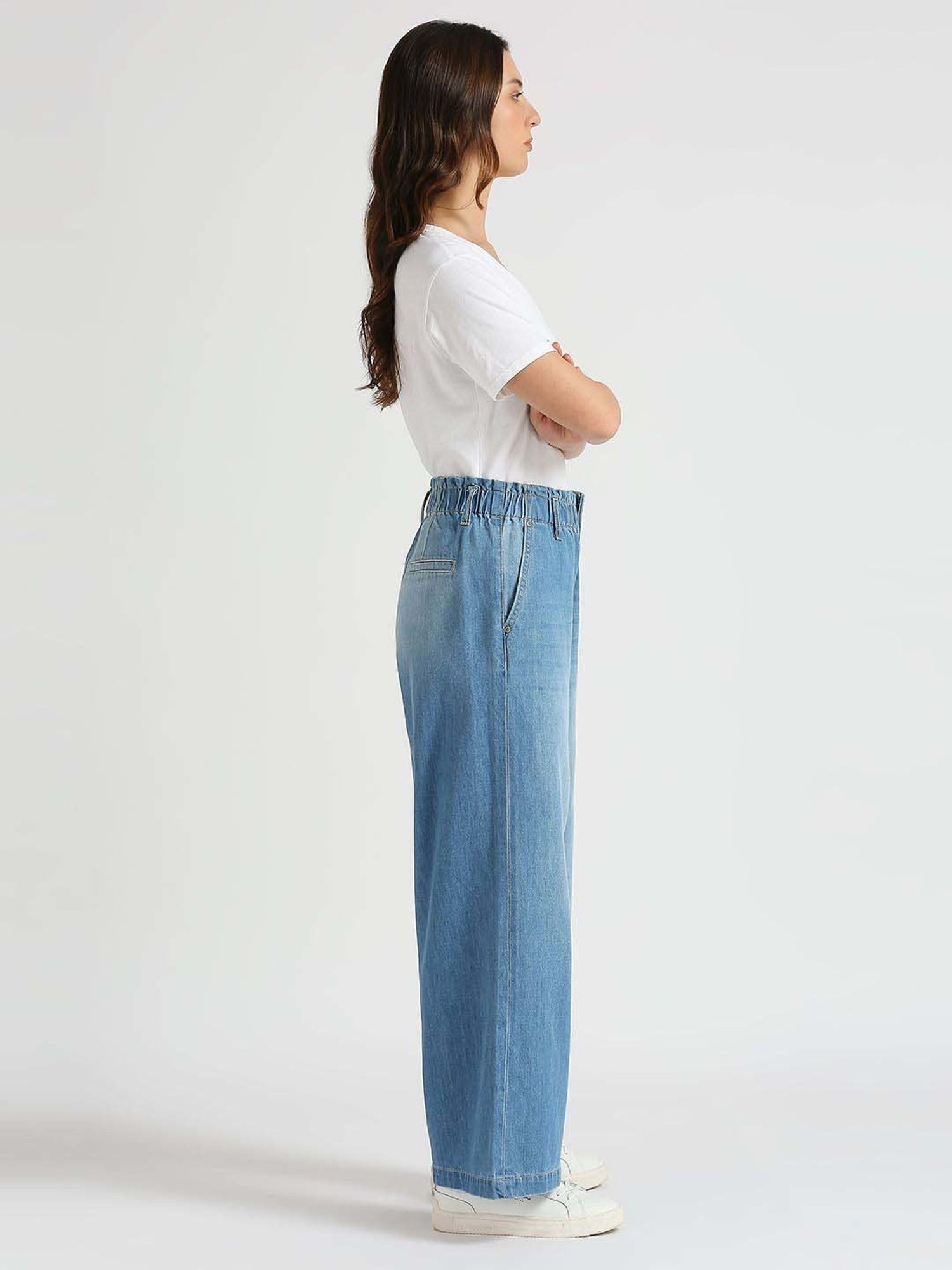 Pepe Jeans Blue Cotton High Rise Flared Jeans