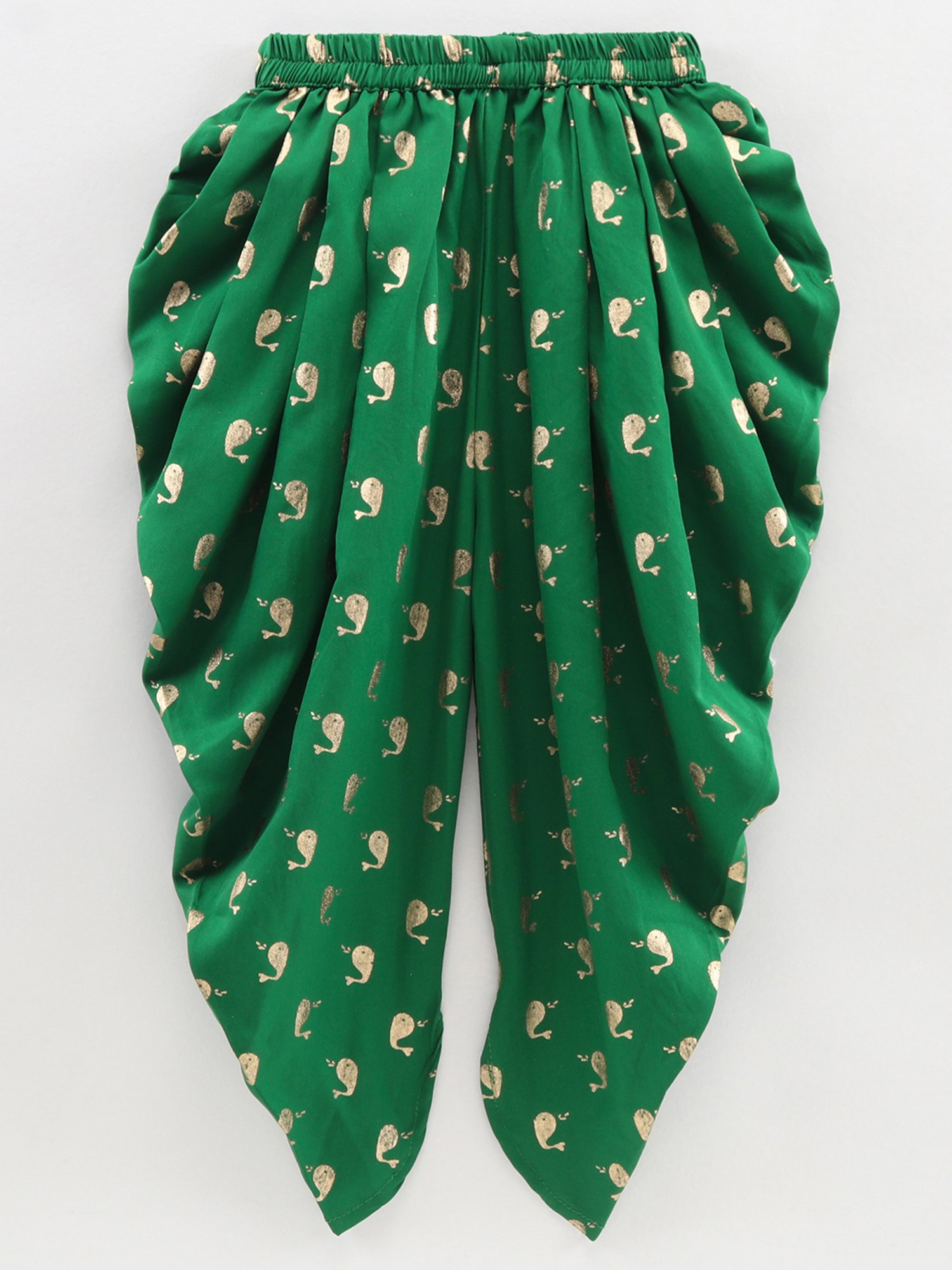 TWISHA Kids Red & Green Embroidered Top with Dhoti