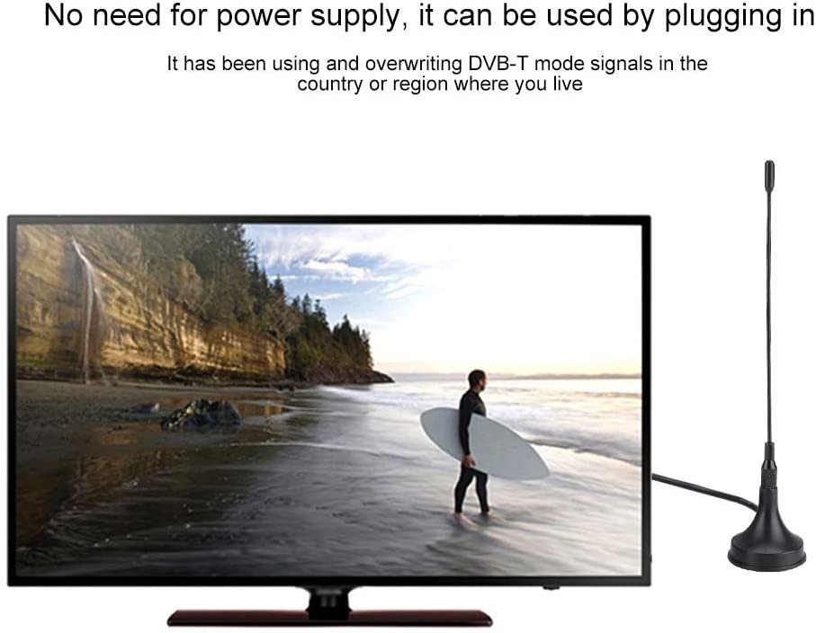 fosa Wireless Indoor TV Antenna UHF/VHF Dual-Band 1.5m F 12cm Rod DVB-T Suction Cup Antenna Waterproof for Home/Car TV, ATSC TV Country