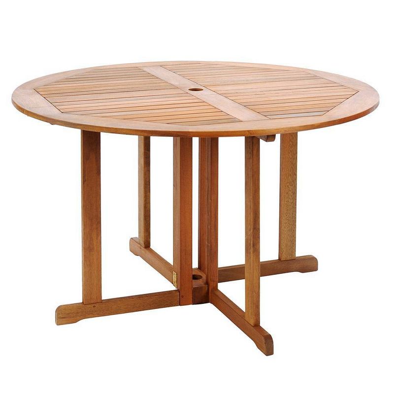 Eucalyptus Round Patio Dining Table Brown - ACHLA Designs