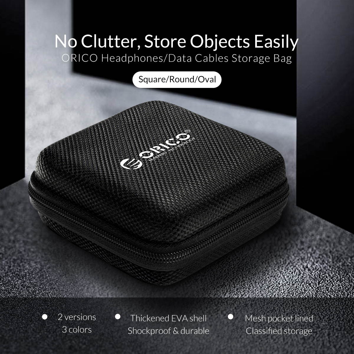 ORICO Mini Accessories Storage Bag For Earphone Headphone Charger Cable Organize Anti-Shock, Waterproof/Underwater, Water-Resistant  PH-EH1
