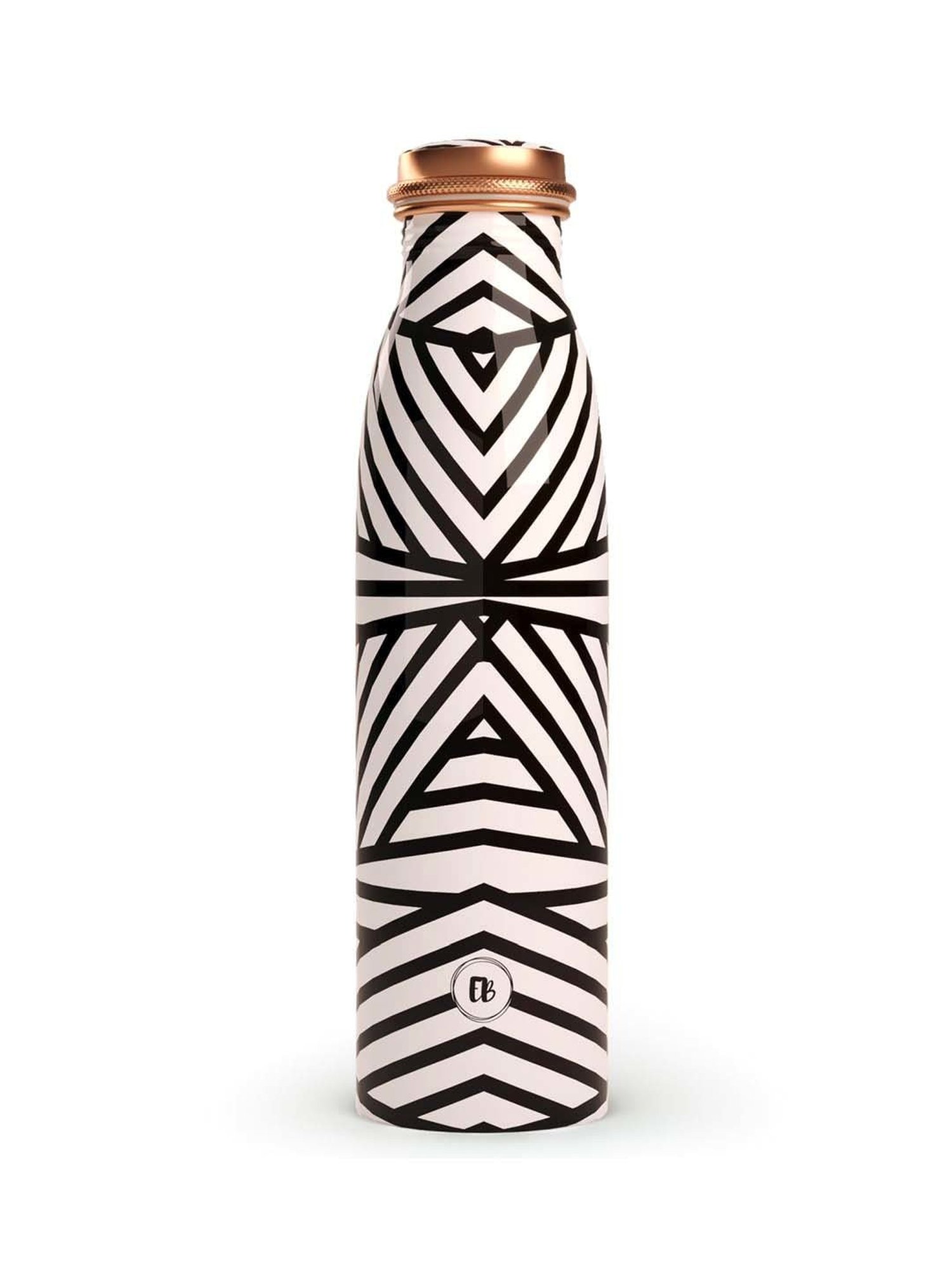 Everything Beautiful White & Black Copper Water Bottle - Seamless (0.95 L)