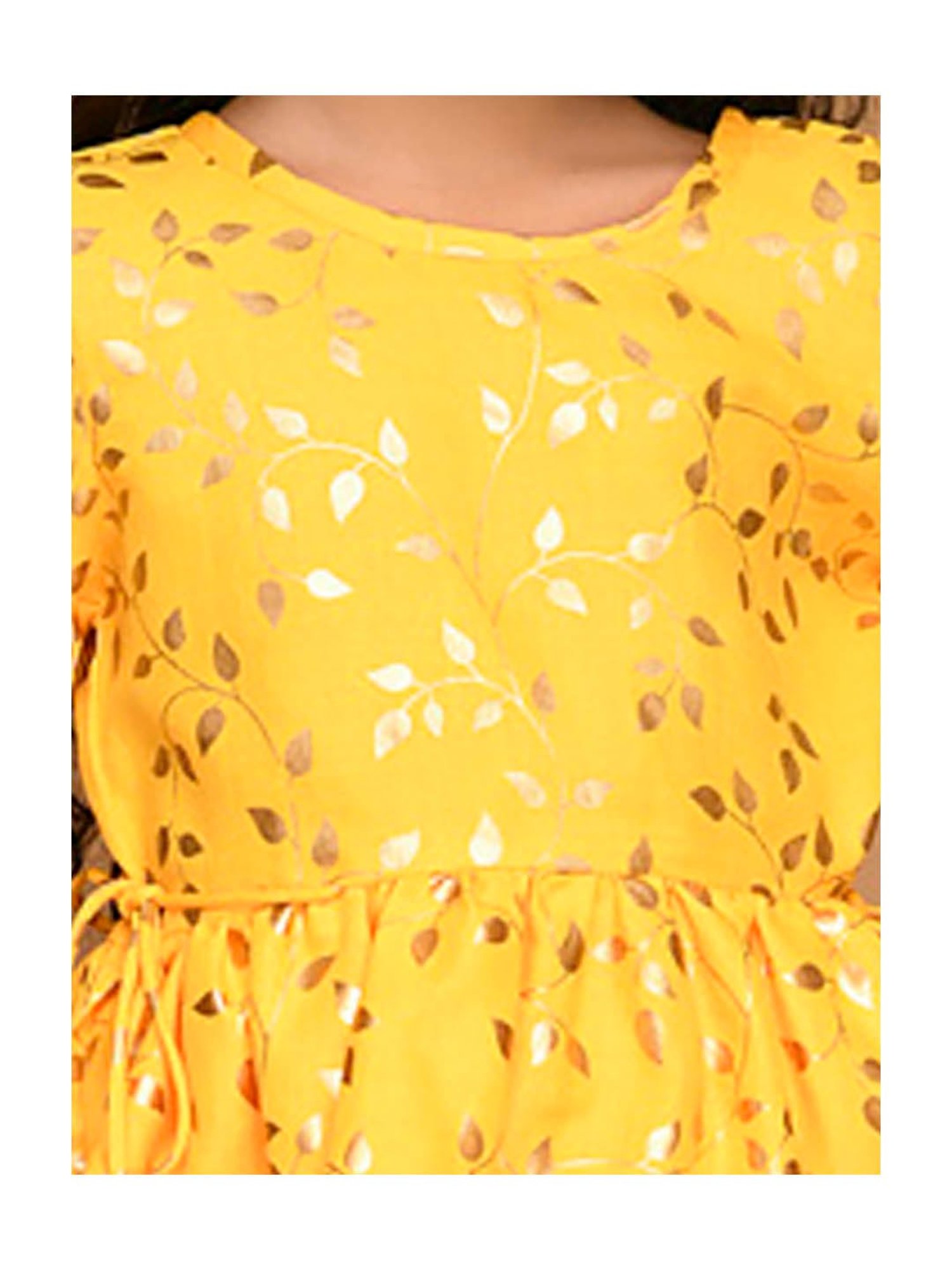 Saka Designs Kids Yellow & Gold Printed Jhabla with Dhoti