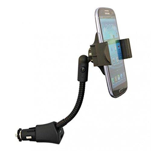 Car Mount Charger Plug Holder with USB Port Dock Cradle Gooseneck Rotating for Virgin Mobile Samsung Galaxy Core Prime - Virgin Mobile Samsung Galaxy J3 - Virgin Mobile Samsung Galaxy J7