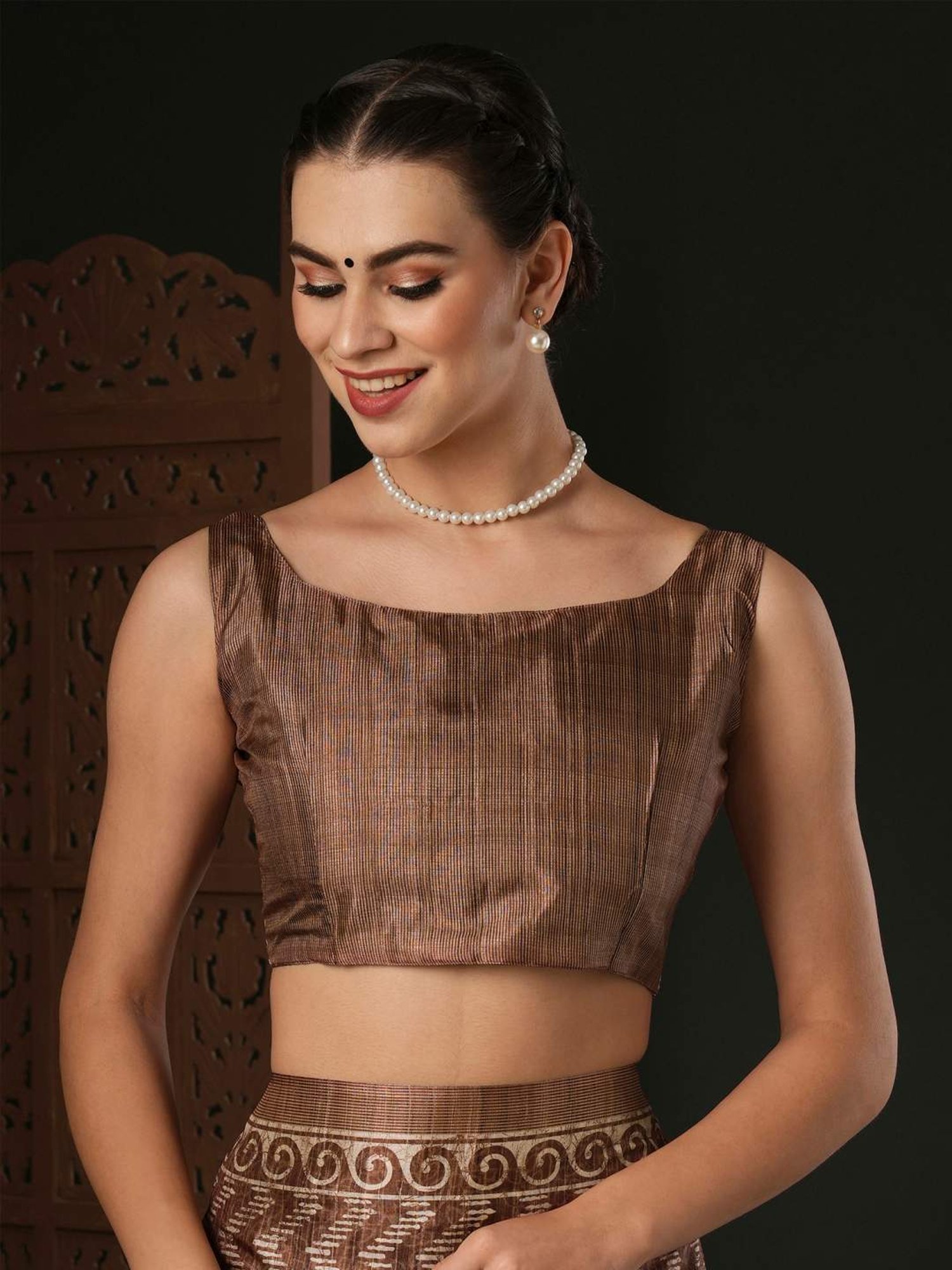 Unnati Silks Grey Cotton Printed Saree With Unstitched Blouse