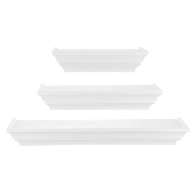 Madison Decorative Wall Ledge Shelf Set of 3 - White
