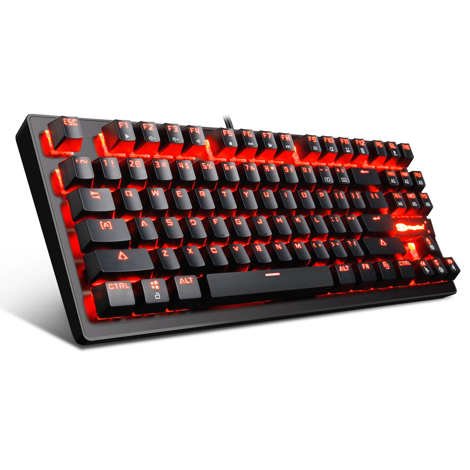 MK1 PC Mechanical Gaming Keyboards - Red LED Backlit Mechanical Keyboard - USB Mechanical Computer Keyboard Wired Blue Switches for MAC/PC Gamers(Black)