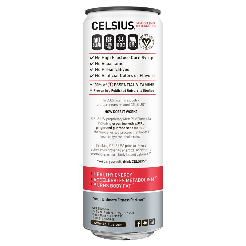 Celsius Sparkling Watermelon Energy Drink - 12 fl oz Can