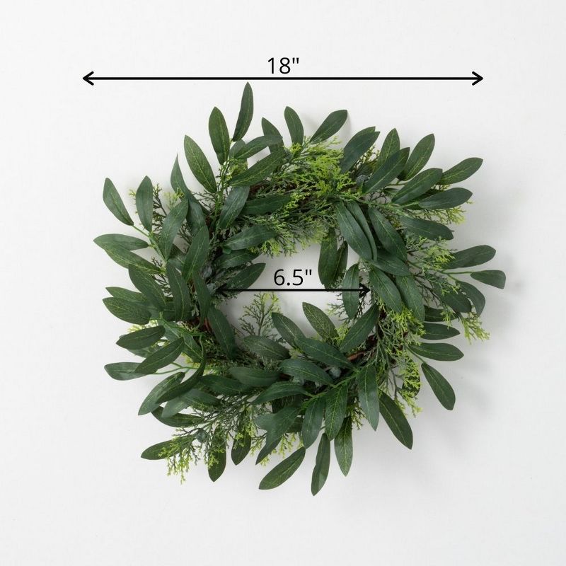 Sullivans Olive & Berry Artificial Mini Wreath 18"H Green