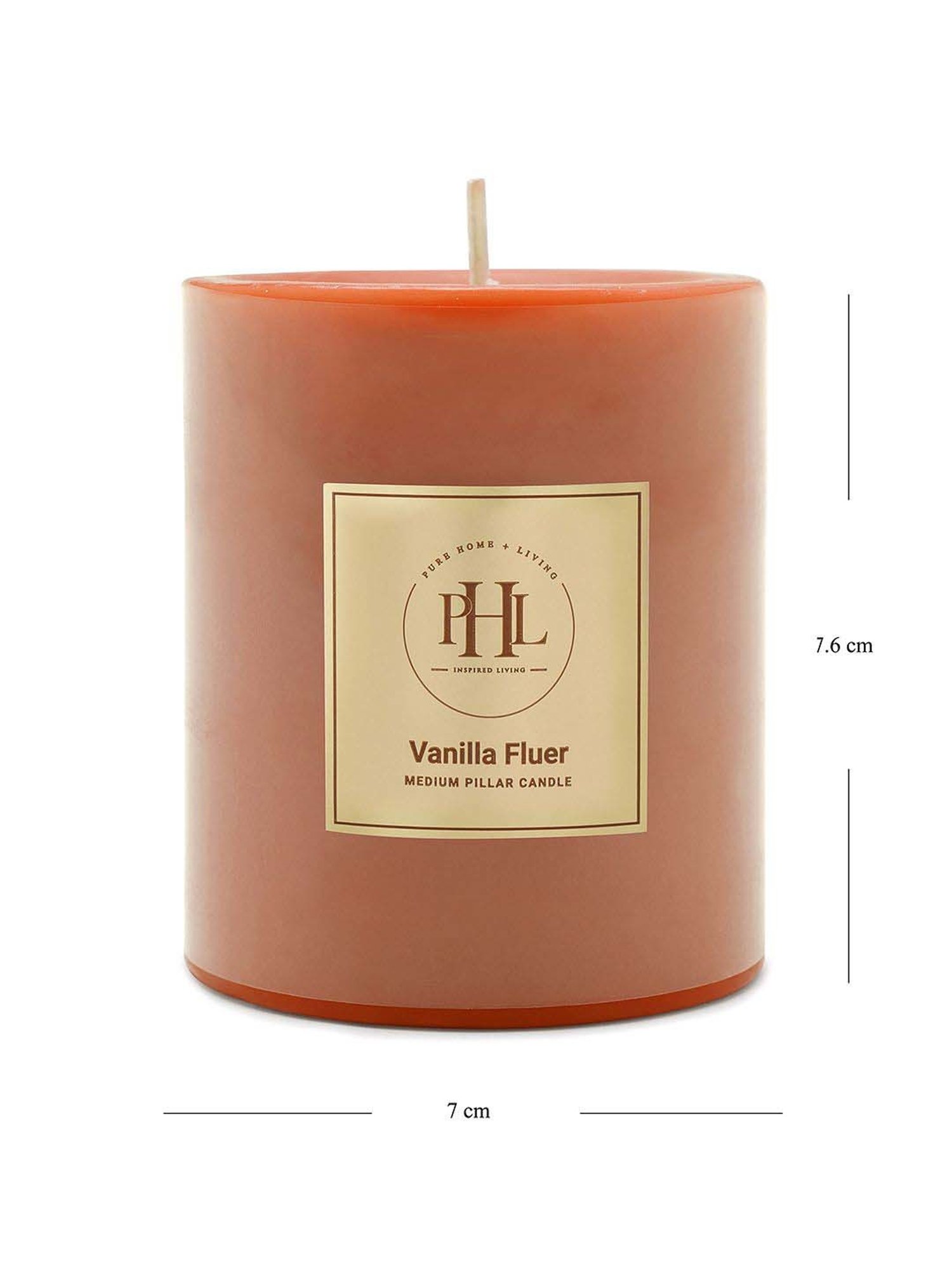 Pure Home and Living Orange Vanilla Medium Pillar Candle