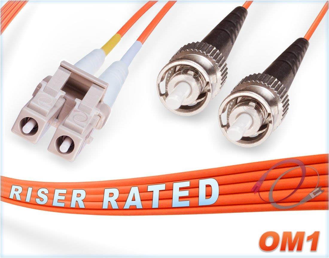 FiberCablesDirect - 4M OM1 LC ST Fiber Patch Cable | 1Gb Duplex 62.5/125 LC to ST Multimode Jumper 4 Meter (13.12ft) | Length Options: 0.5M - 300M | 1gb 10gb lc-st mmf UPC sfp 1gbase mmd dx PVC ofnr