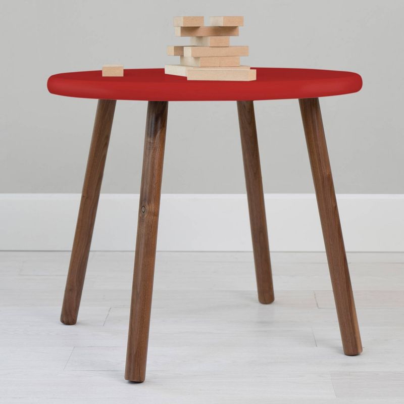 23.5" Peewee Round Kids' Table Walnut/Red - Nico & Yeye