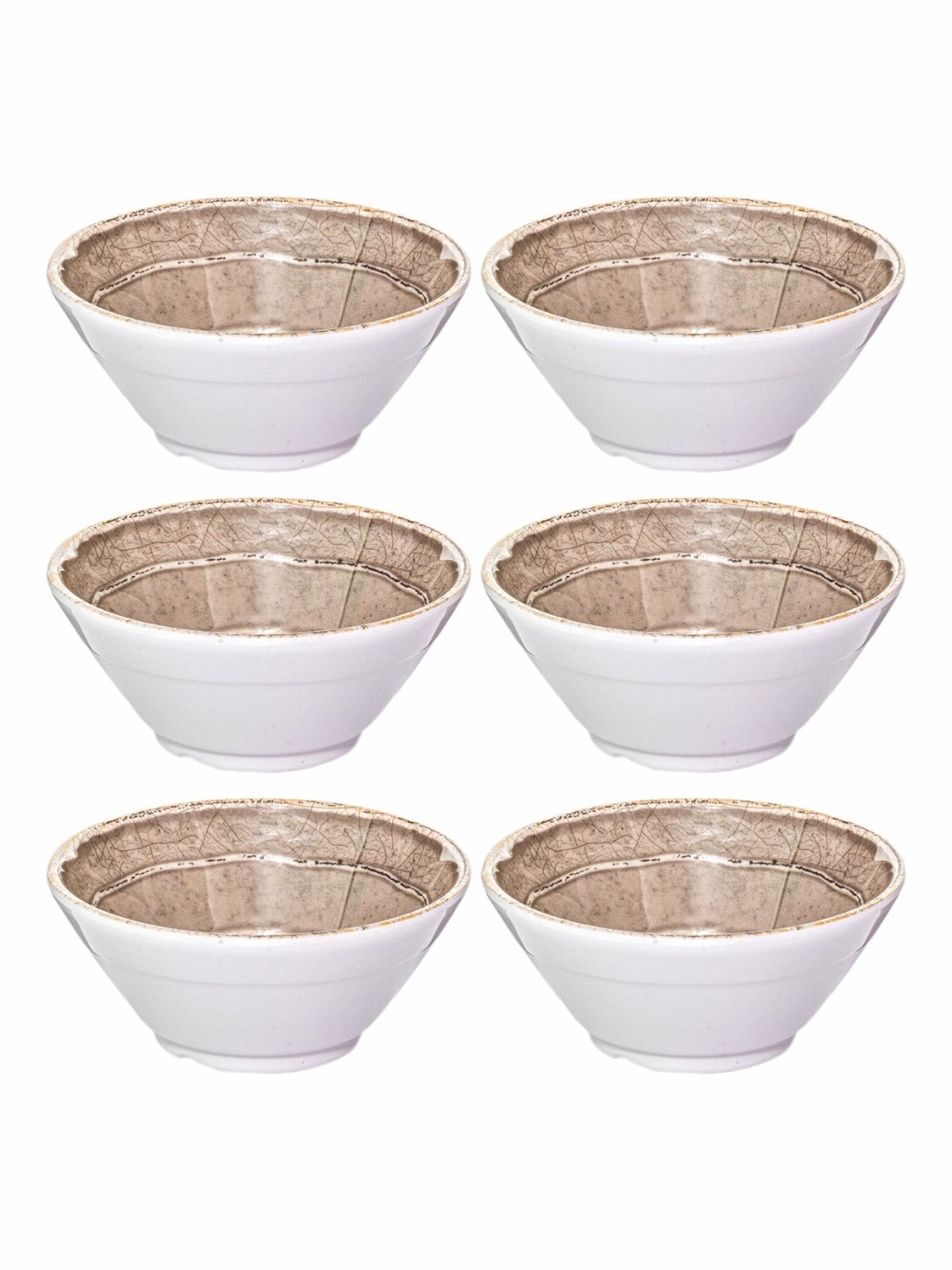 Servewell Beige Melamine Bowl - Set of 6