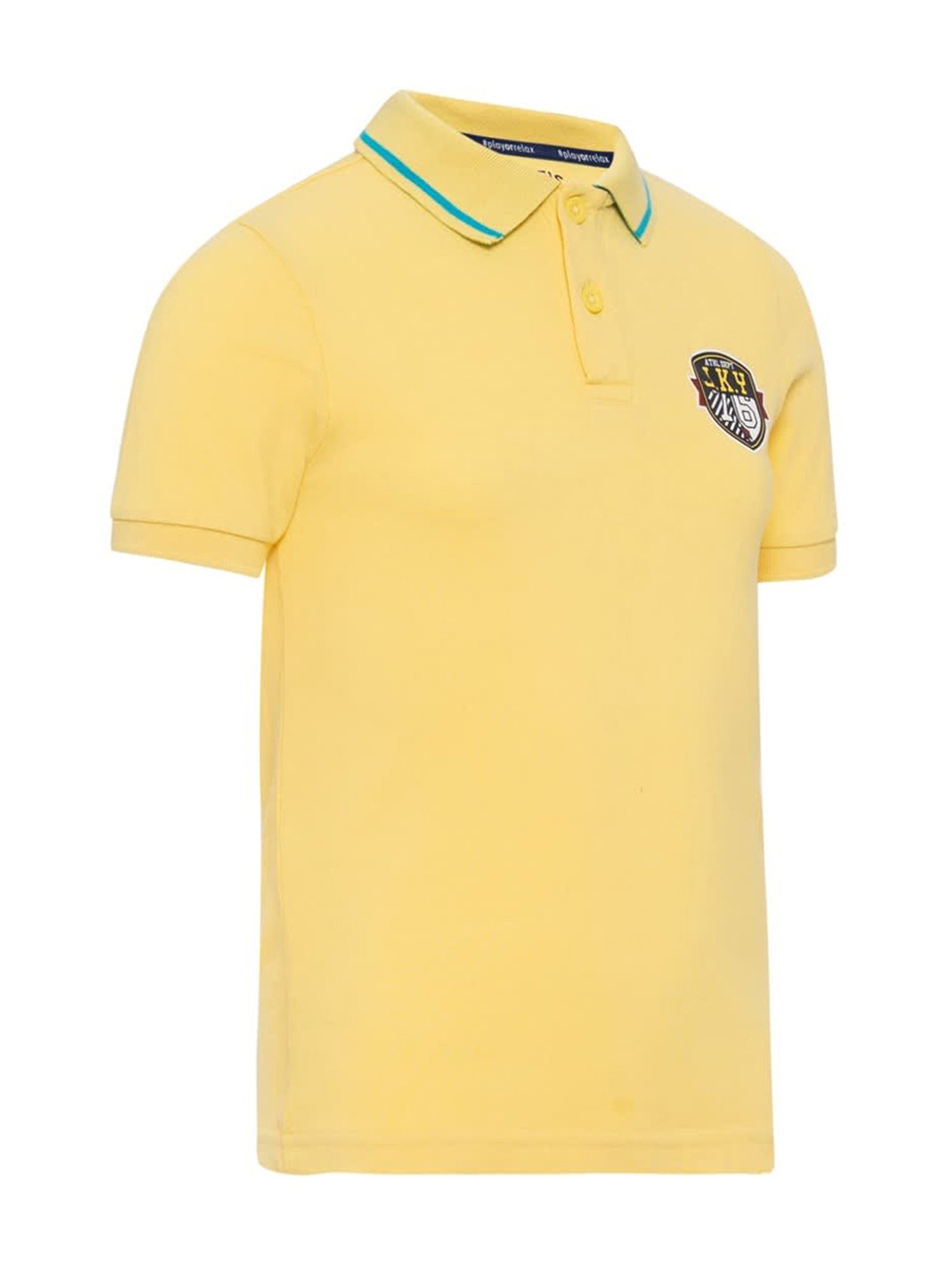 Jockey Kids Yellow Printed AB24 Polo T-Shirt