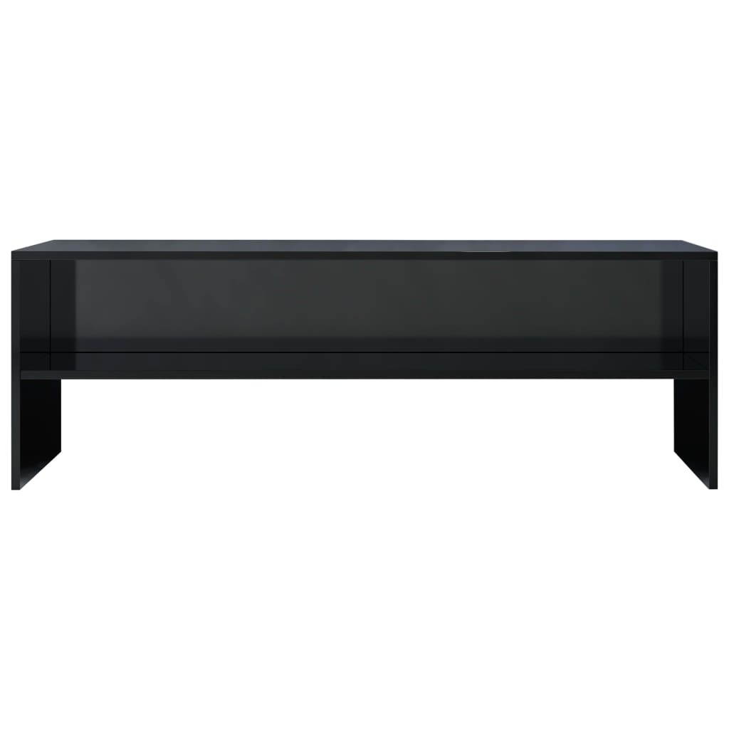 vidaXL TV Cabinet High Gloss Black Chipboard HiFi Unit Stereo Stand Lowboard