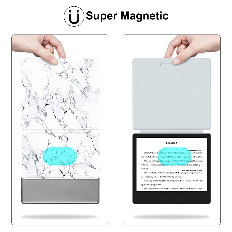 Colorful Case for All-New Kindle Oasis (10th Gen, 2019 Release & 9th Gen, 2017), Premium PU Leather Cover with Auto Wake/Sleep, Strong Adsorption for 7&rsquo;&rsquo;Kindle Oasis, The Boy and Fox