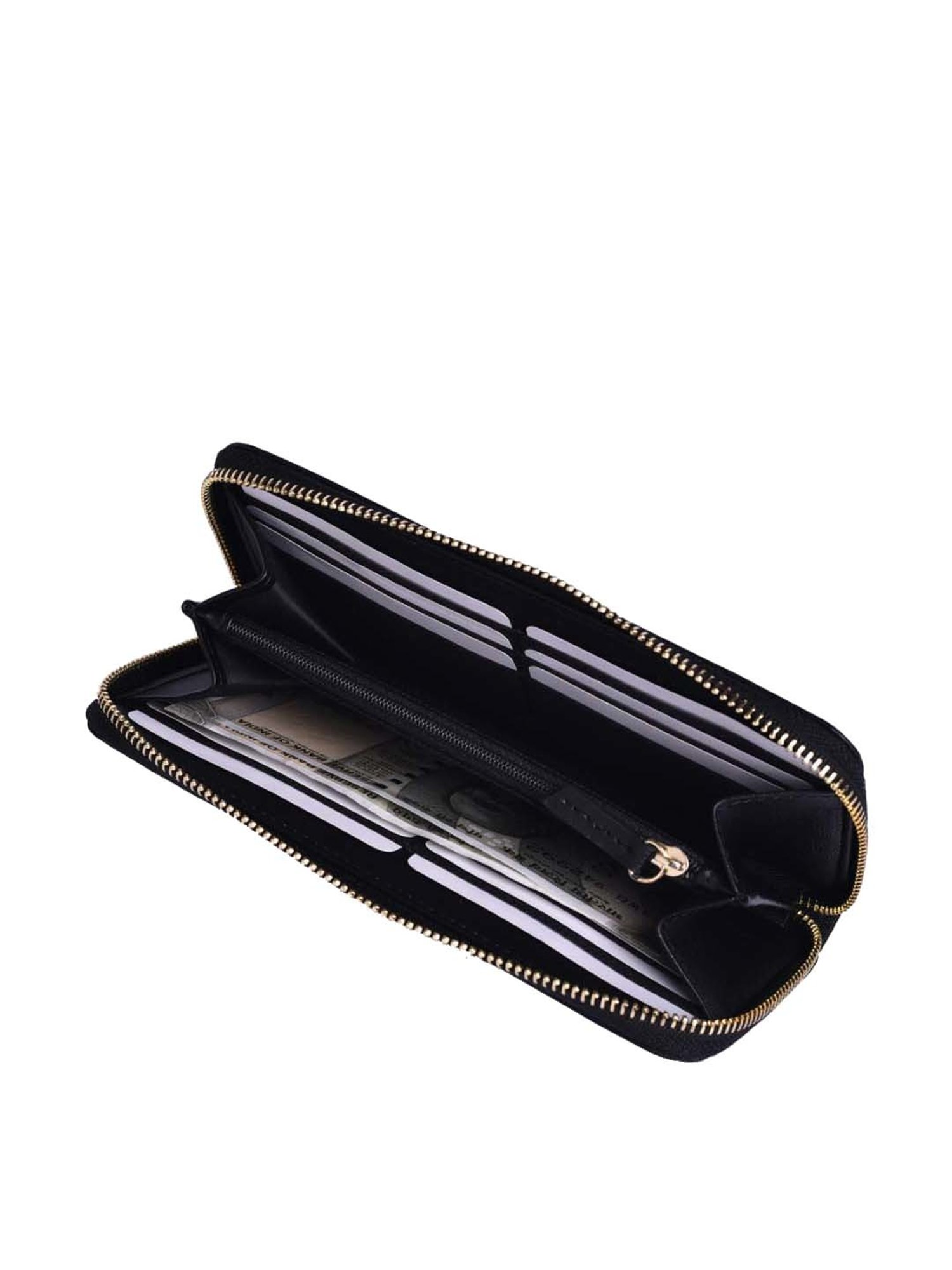 BELWABA Black Textured Zip Around Wallet for Women