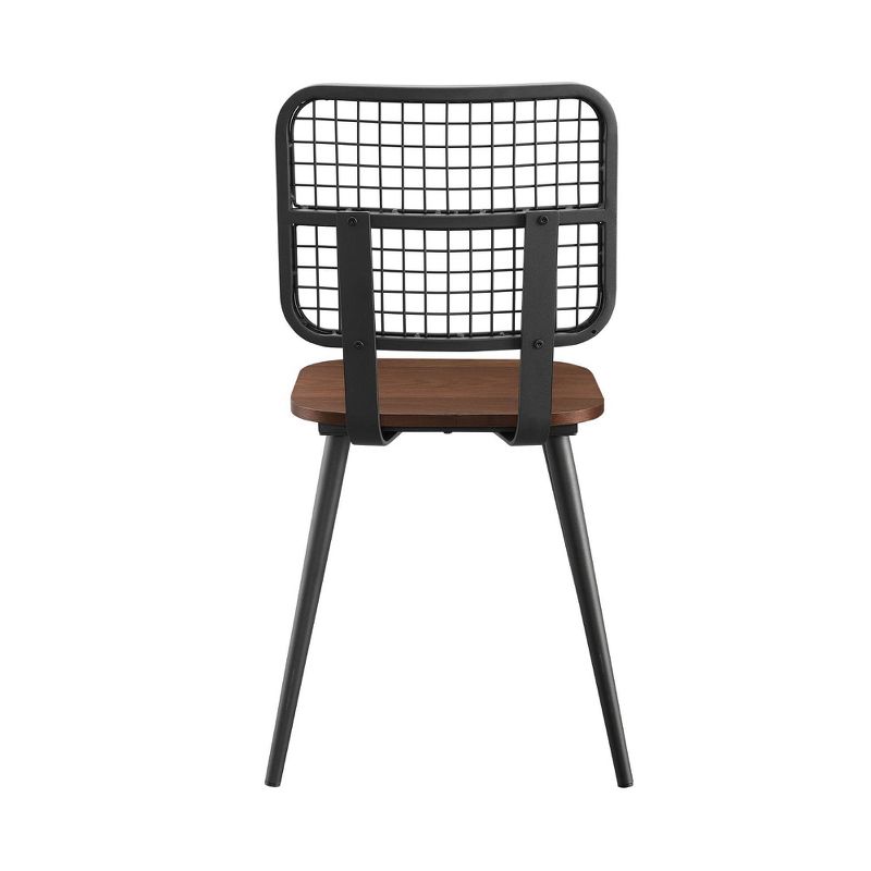 Agi Mid-Century Dining Chair in Walnut Wood and Beige Fabric - Armen Living