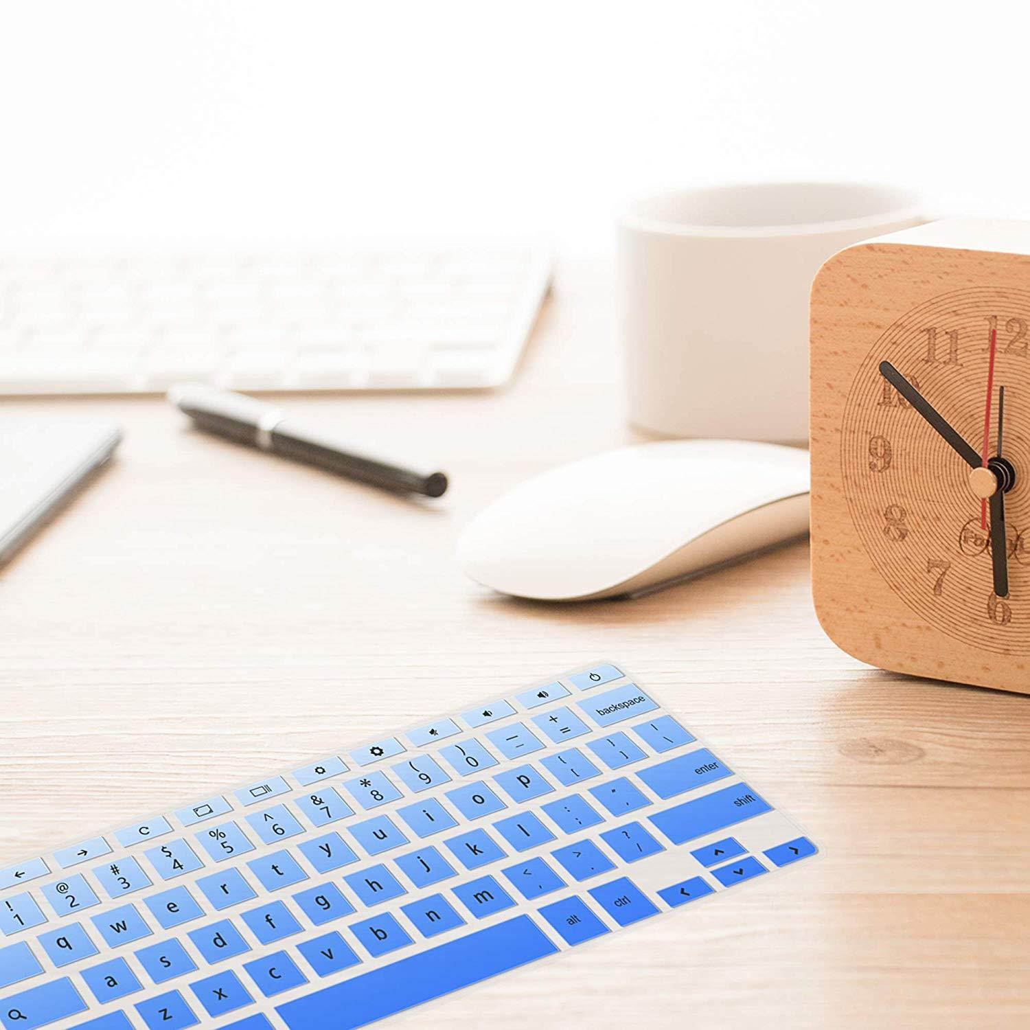 [2 Pack] Keyboard Cover Skin for 2018/2017 Newest Acer Premium R11 Chromebook R 11 CB3-131 CB3-132,CB5-132T,CB3-131,Chromebook R 13 CB5-312T,Chromebook 15,CB3-531 CB3-532 CB5-571 C910 (GradualBlue)