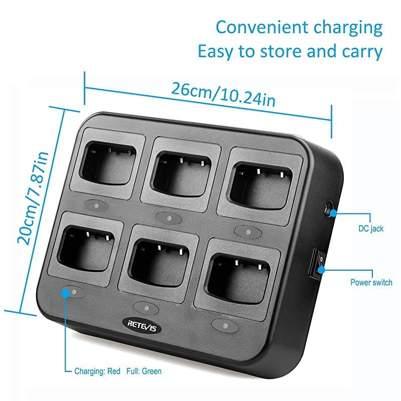 Case of 6 H777 Walkie Talkies for Adults Long Range Rechargeable TwoWay Radioswith 6Way Multi Unit ChargerFlashlight Handheld Business 2 Way Radios