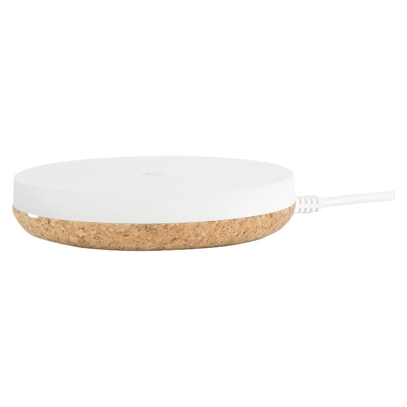 TYLT Puck 10W Wireless Charging Pad – White/Cork