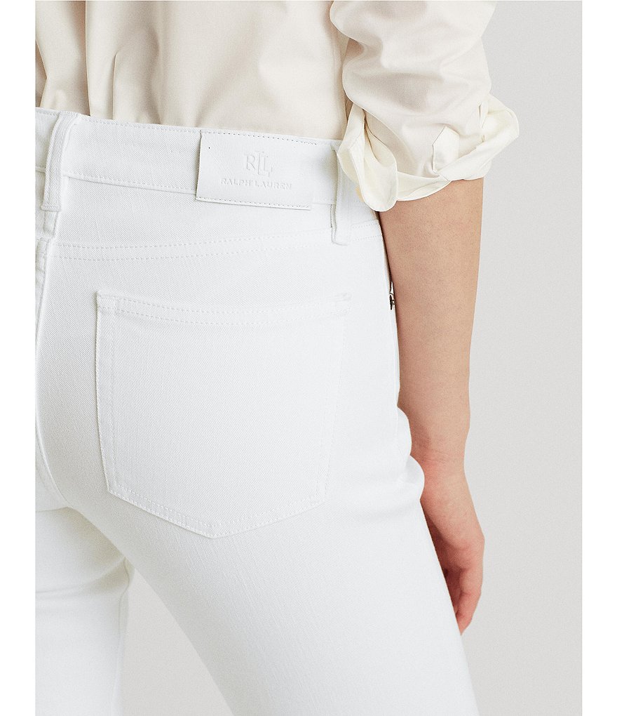 Lauren Ralph Lauren Petite Size Mid-Rise Straight Leg Roll Cuff Jeans