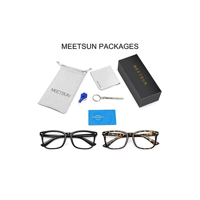 Blue Light Blocking Glasses Anti Eye Strain Headache Sleep BetterComputer Reading Glasses UV400 Transparent Lens Black +Leopard 2 PACK 53