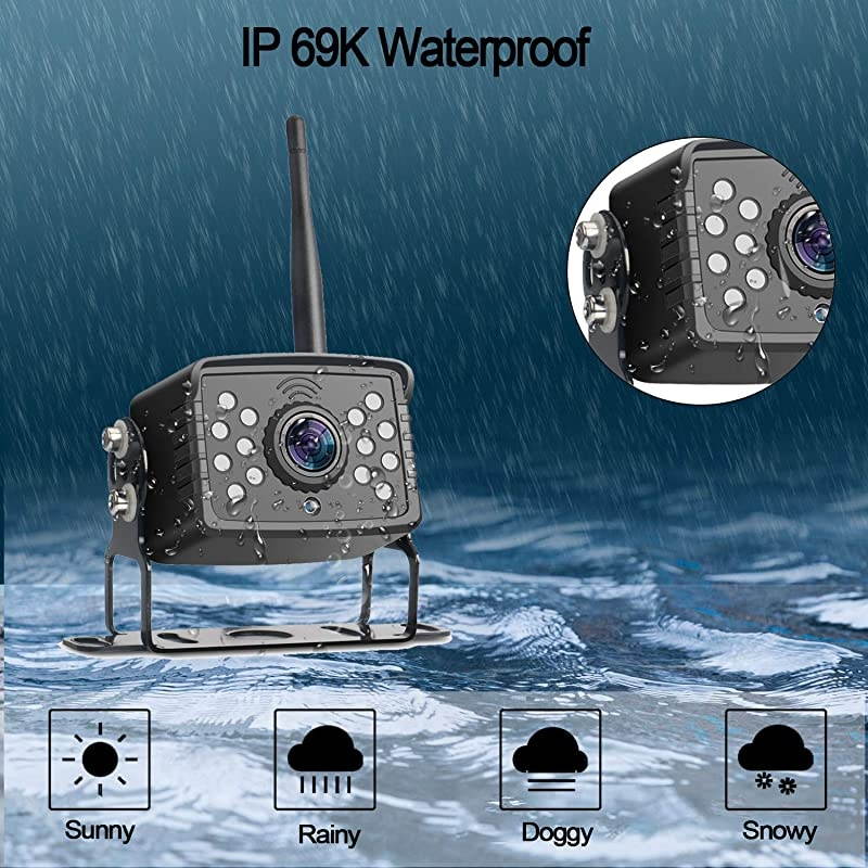 FHD 1080P Digital Wireless Backup Camera with 7quot DVR Monitor HighSpeed Observation System for RVsTrucksTrailersFifth Wheel IP69K Waterproof Super Night Vision Guide Lines DIY