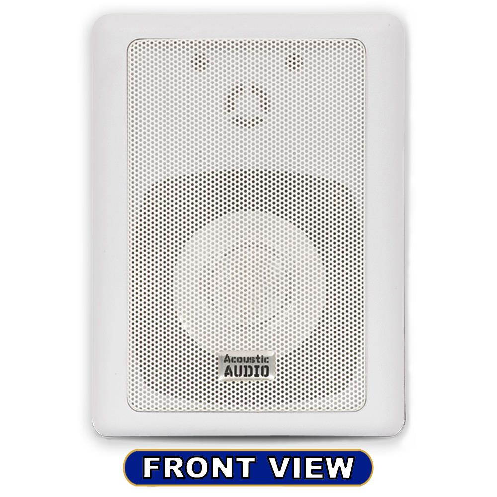Acoustic Audio AA151W Indoor Outdoor 2 Way Speakers White Mountable Pair