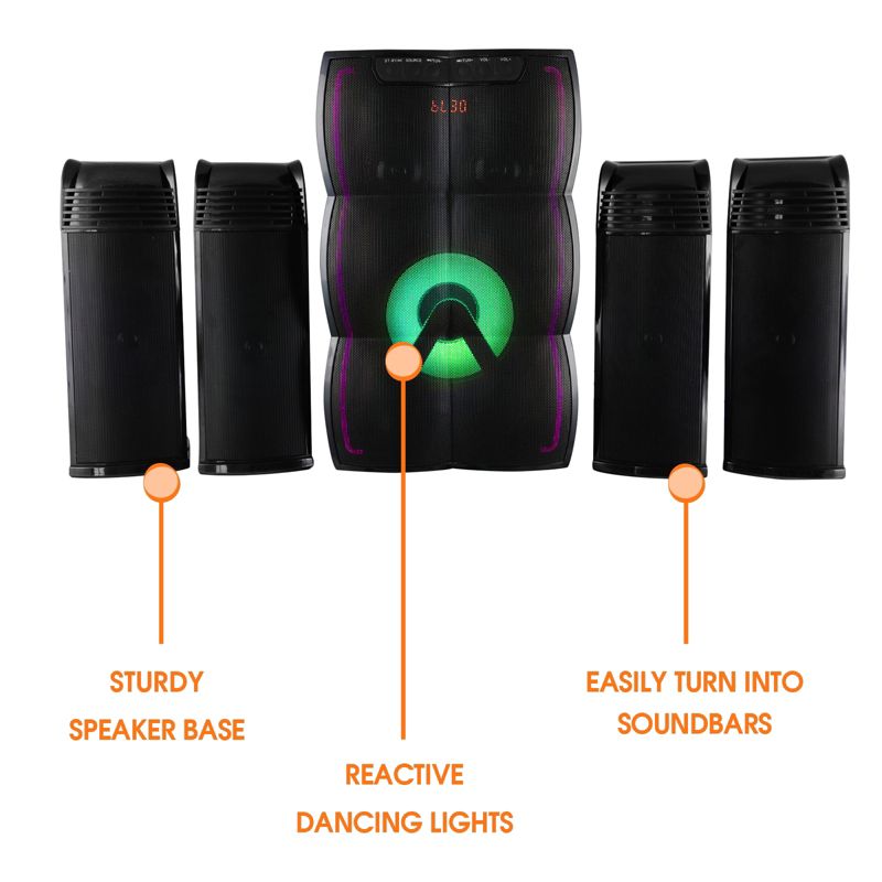 beFree Sound 4.1 Channel Multimedia Wired Speaker Shelf System