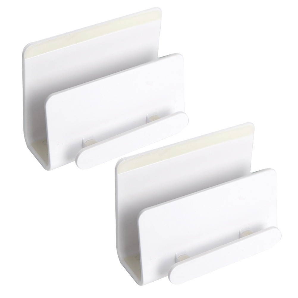2Pcs Multipurpose Wall-Mounted Phone Supports Adhesive Punch Free Phone Holders