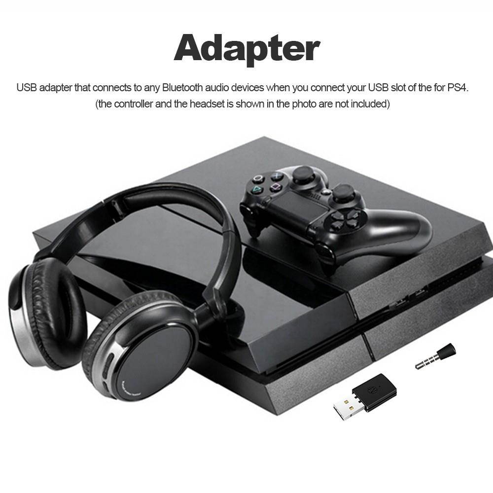 Headset Headphone Adapter with Mic Bluetooth 4.0 Dongle USB Adapter USB Dongle for PS4 Black