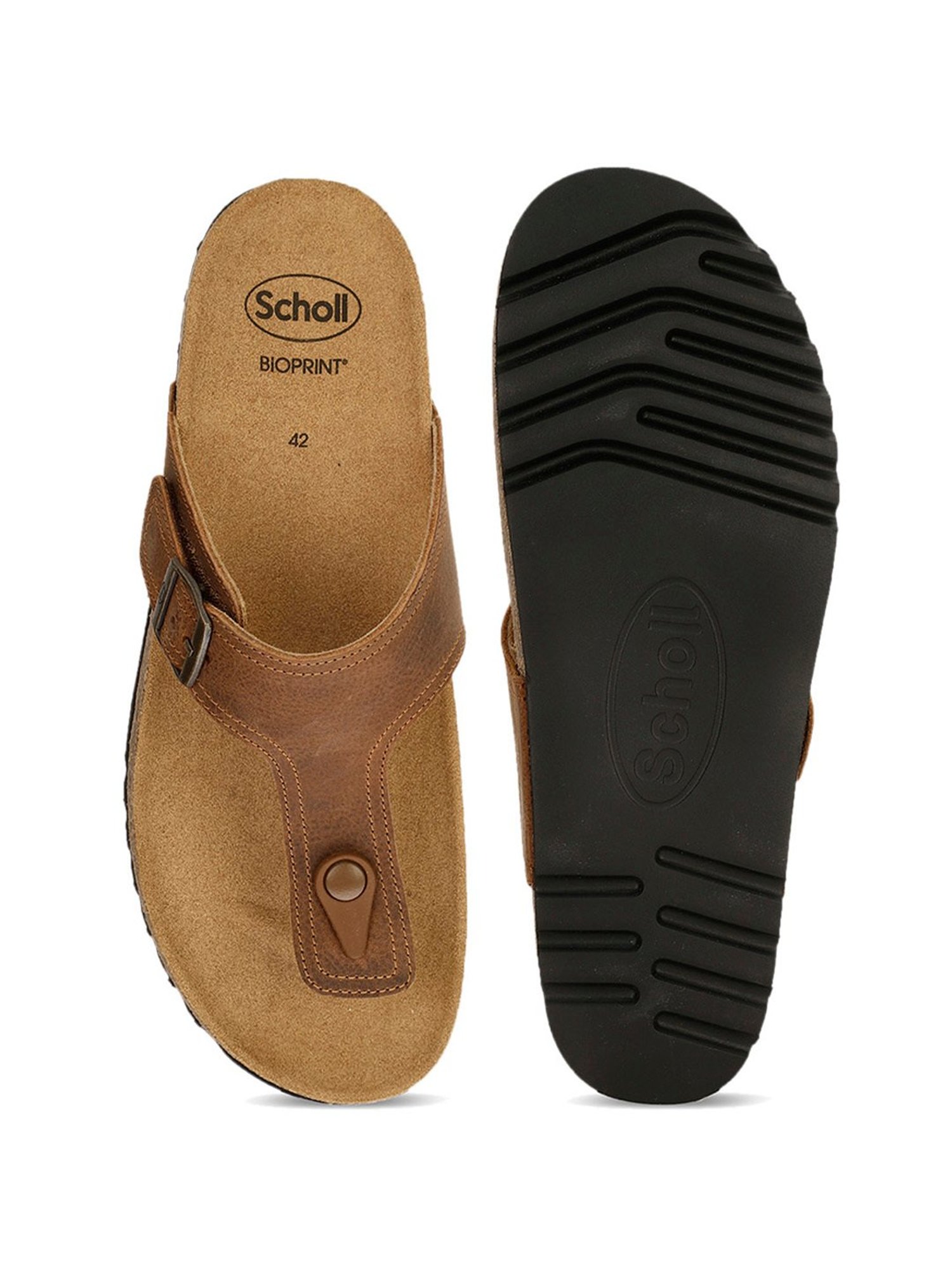 Scholl by Bata Men's Tan Thong Sandals