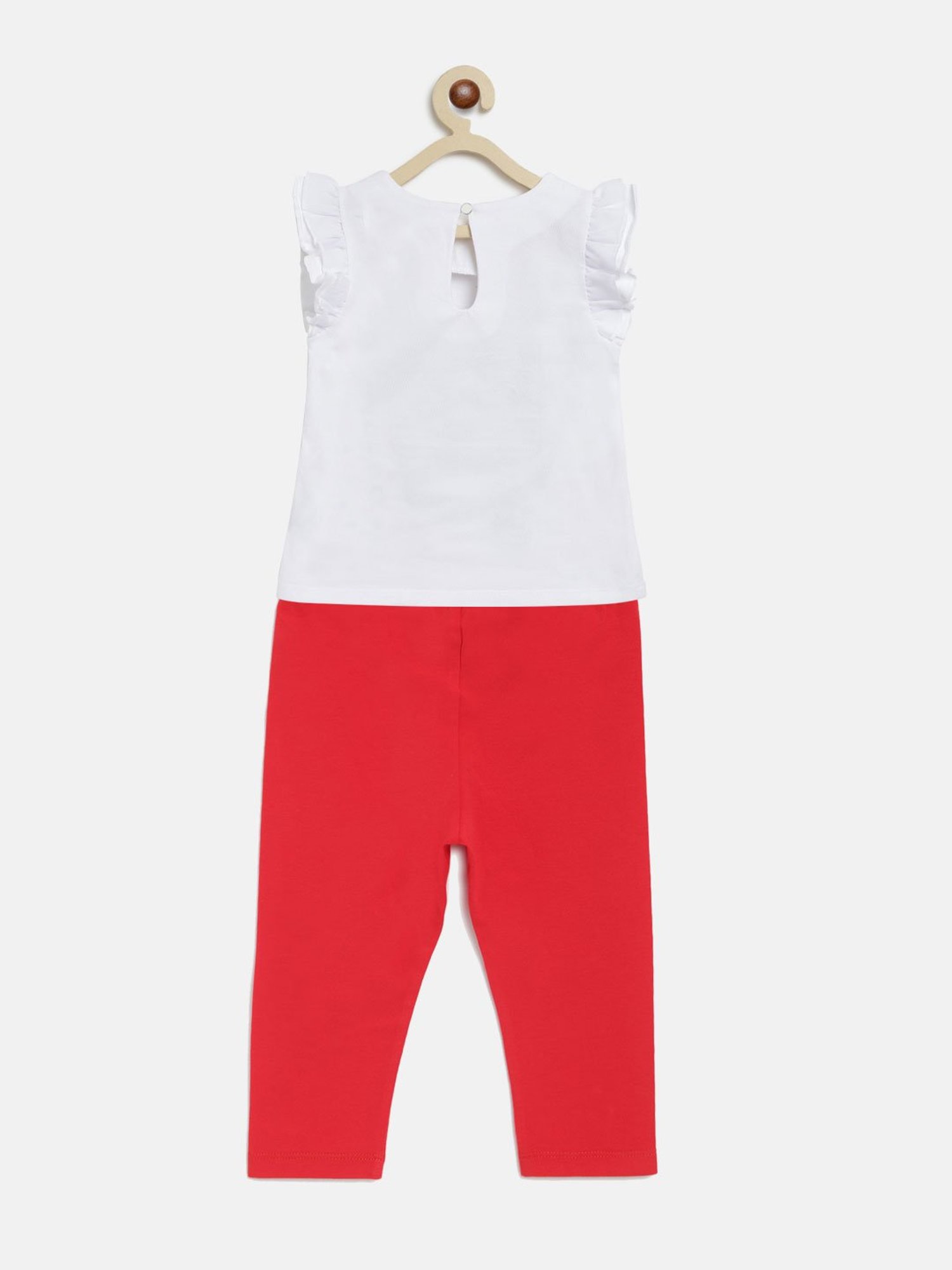 Chicco Kids White & Red Printed Top with Leggings
