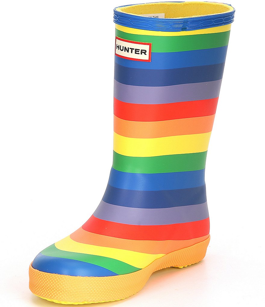Hunter Girls' Class Rainbow Print Rain Boots (Toddler)