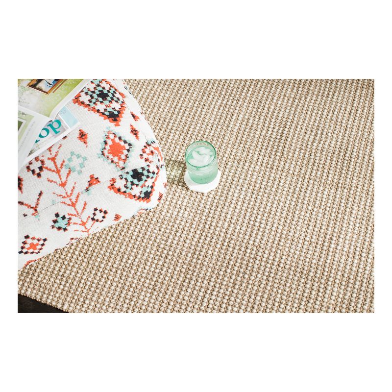 Beige Solid Woven Area Rug 5'X8' - Anji Mountain