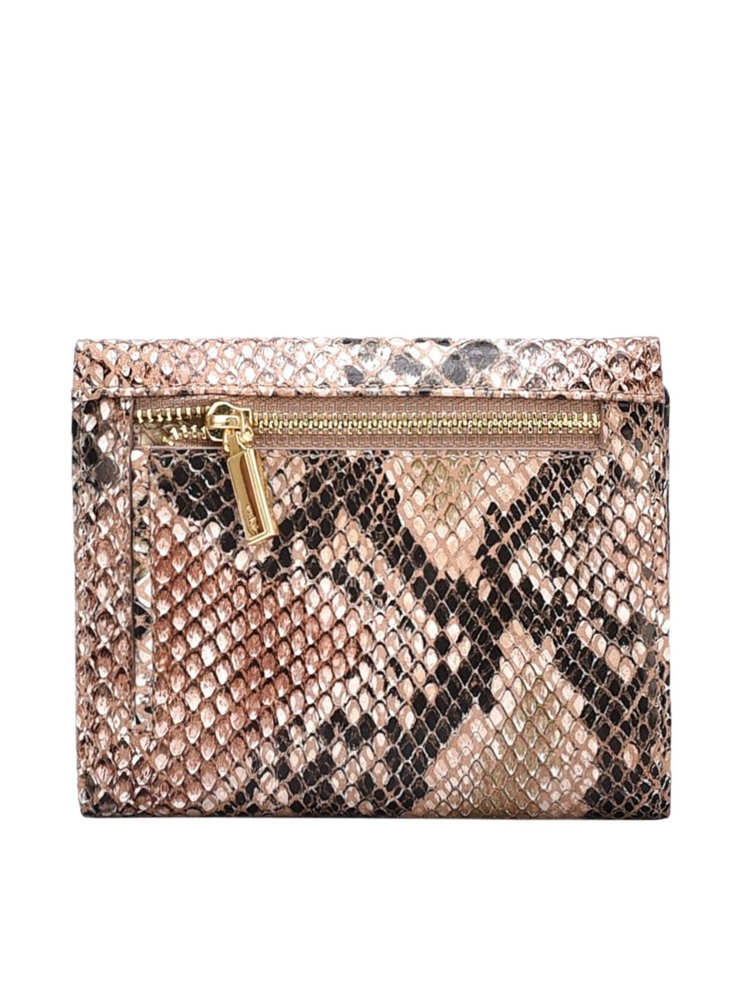 Eske Zinnia Stone Brown Animal Effect Tri-Fold Wallet for Women