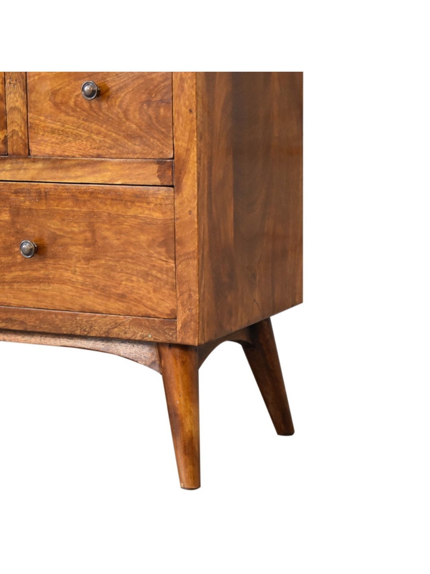 Fabindia Brown Sheesham Wood Textured Cabinet