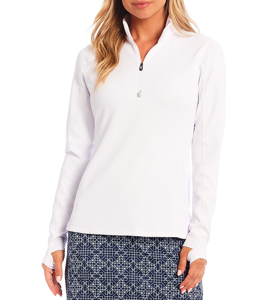 IBKUL Solid Long Sleeve Mock Neck Top