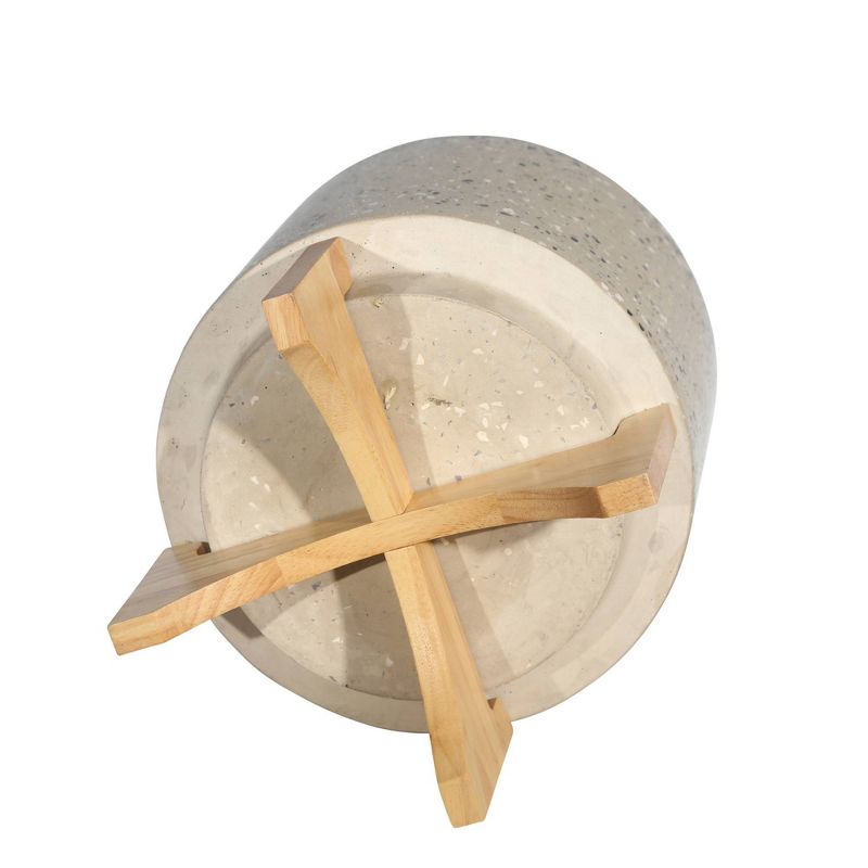 11.5" Terrazzo Planter on Stand Light Gray - Sagebrook Home