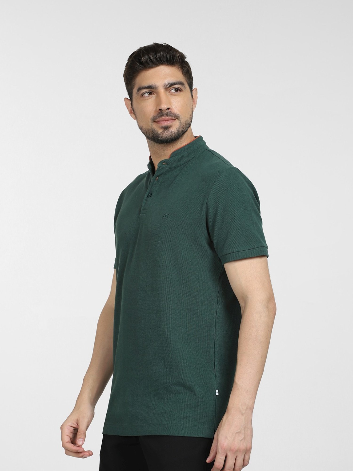 SELECTED HOMME Green Cotton Slim Fit T-Shirt