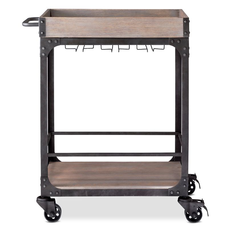 Franklin Bar Cart and Wine Rack Weathered Gray - Threshold™