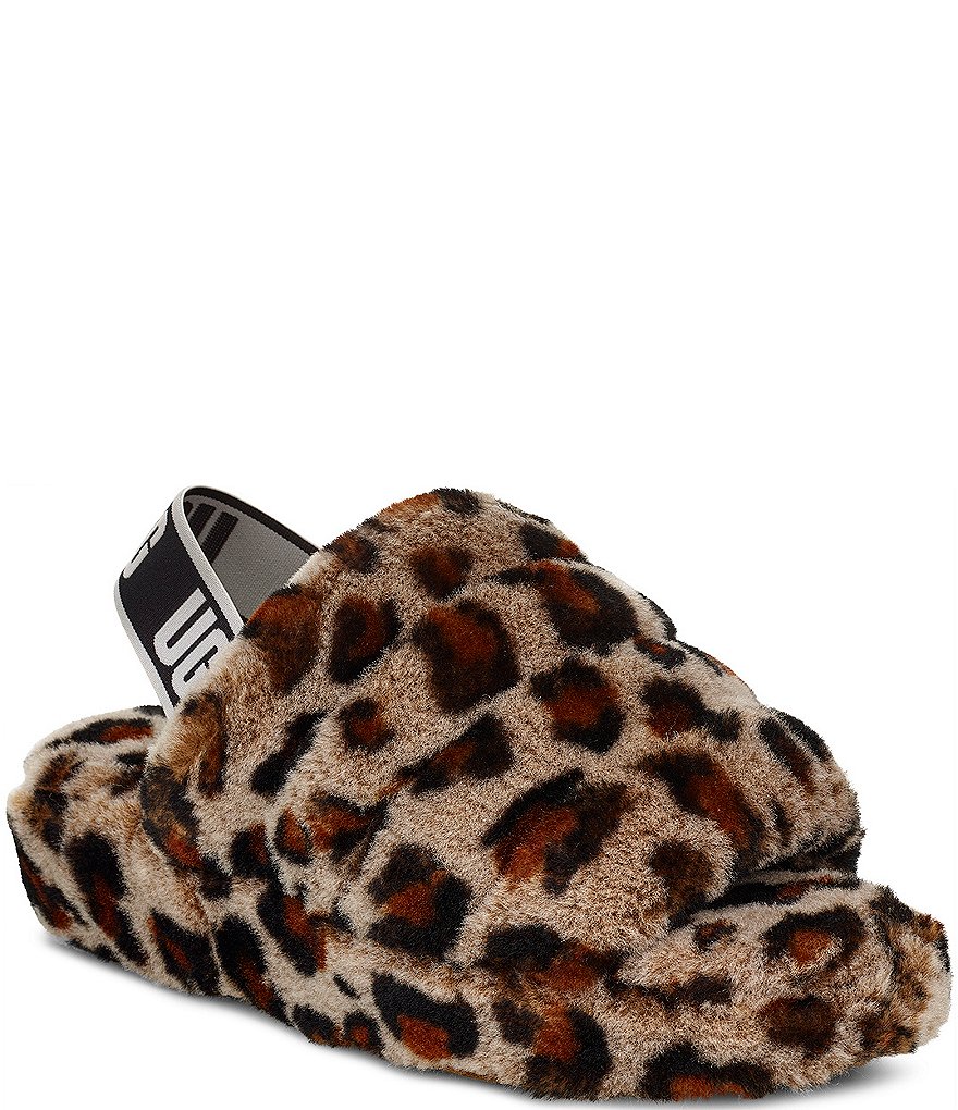 UGG&reg; Fluff Yeah Leopard Print Fur Slides