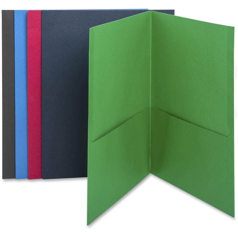 Business Source 2-Pocket Folders 125 Sht Cap Letter 12"x9" 25/BX AST 78502