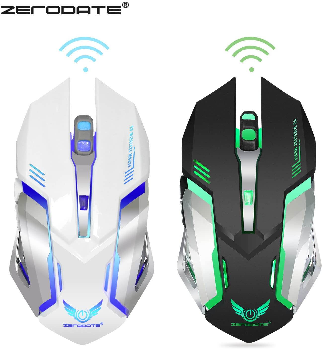 Wireless Gaming Mouse, 2.4GHZ Rechargeable Wireless Computer Game Mice Built in with 600mAh Battery