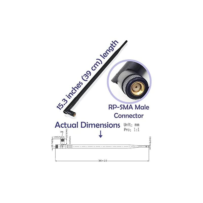 WiFi 9dBi Dual Band Omni Directional Antenna 24Ghz5Ghz with RPSMA Male Connector for Wireless WiFi Router and Network Devices