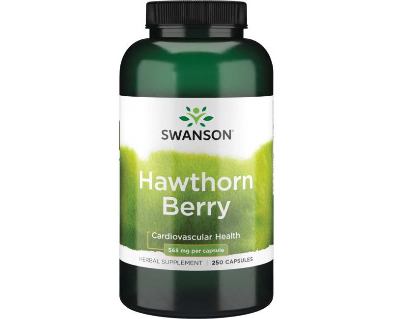 Swanson Hawthorn Berries Supplement | Supports Blood Pressure & Heart Health 250 Capsules, 565 mg each Hawthorne Berry Pills