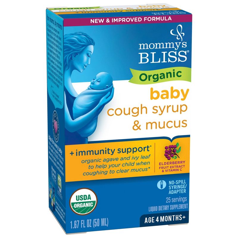 Mommy's Bliss Organic Baby Cough & Mucus Relief Syrup - Elderberry - 1.67 fl oz