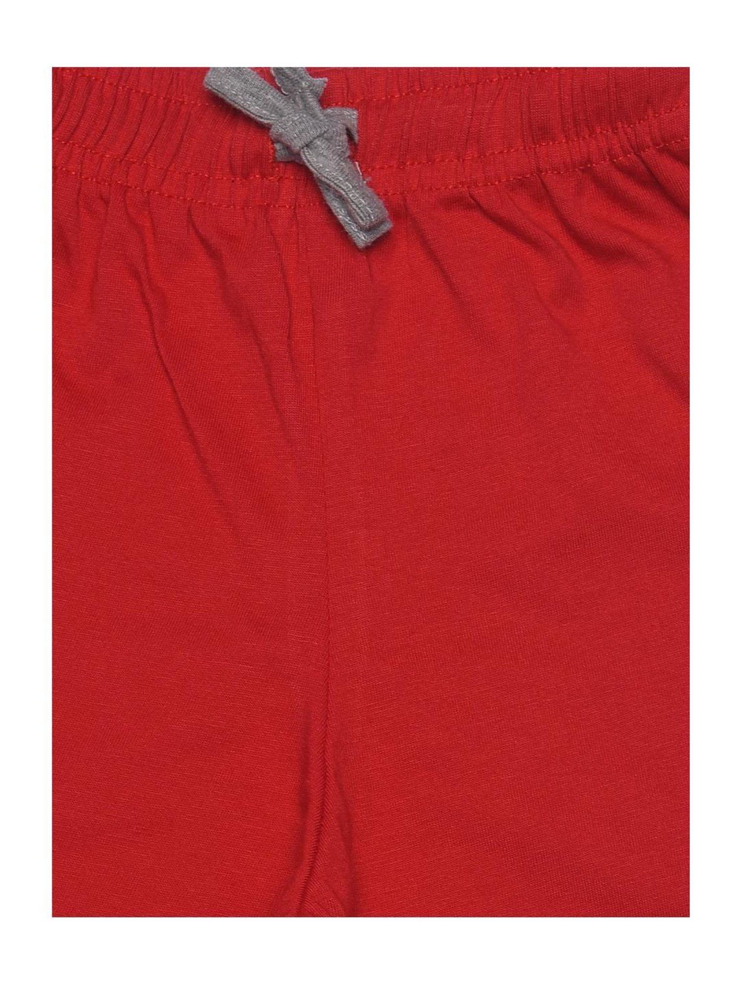 Dollar Boys Sage Green & Red Solid Bermuda (Pack Of 2)